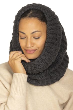 Likemary Merino Knitted Infinity Snood Scarf Charcoal(Size: One size)