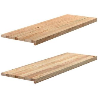 vidaXL Vidaxl - Alf&eacute;izares De Ventana 2 Uds Madera Maciza Roble Sin Tratar