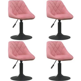vidaXL Sillas De Comedor Giratorias 4 Unidades De Terciopelo Rosa Vidaxl