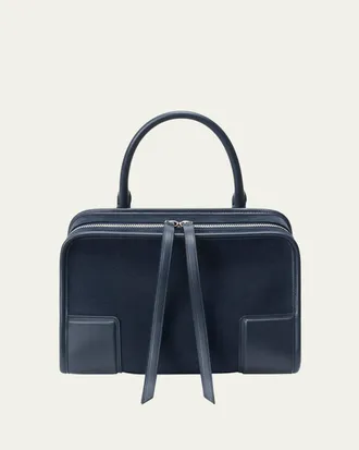Loewe Amazona 180 Top-Handle Bag in Suede & Leather