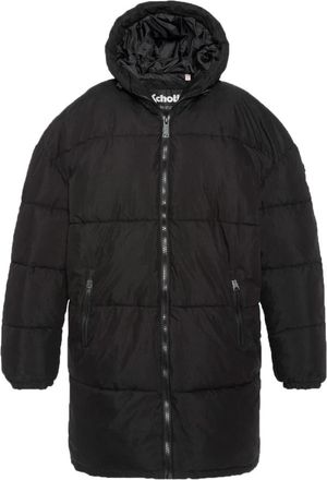 Schott NYC Lange Gewatteerde Jas met Capuchon - Dames - Parka Jassen - Zwart - XS - Katoen - Jassen