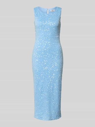 Little Mistress Midikleid mit Pailletten in Hellblau, Gr&ouml;&szlig;e 34