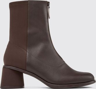 Camper Kiara Smooth Leather Ankle Boots with a Mid Heel and Side Zip