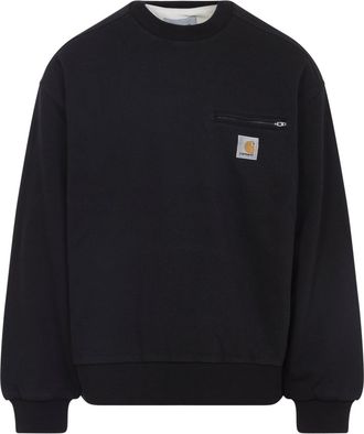 Carhartt Work in Progress Black Detroit Cotton Sweatshirt-Uomo