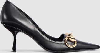 Gucci Womens Boulevard Pump, Black, Leather