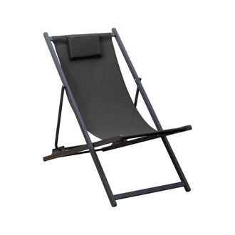 Mobili Rebecca Silla Reclinable Plegable Rebecca Mobili Atis 93x58x92 Poli&eacute;ster Aluminio Gris Oscuro