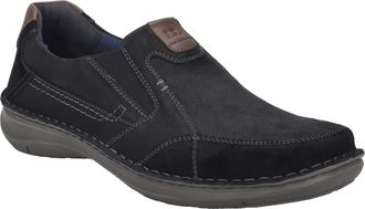 Josef Seibel Slipper JOSEF SEIBEL New Anvers 01, Herren, Gr. 39, braun (schwarz, braun), Leder, kontrastfarbene Details, Schuhe Slipper, Slip-on Sneaker, Bequemsch