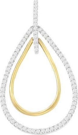 House of Brilliance 14K Two-Tone Gold Diamond Double Burst Pendant Necklace in Yellow at Nordstrom