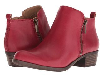 Lucky Brand Basel Womens Zip Boots Garnet : 5.5 B - Medium, Leather/Suede