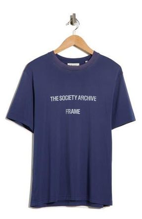 Frame Denim Soa Cotton Graphic Print T-Shirt in Dark Navy at Nordstrom Rack, Size X-Large