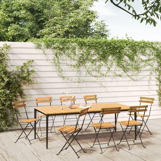 vidaXL Vidaxl - Sillas De Jard&iacute;n Plegables 8 Uds Madera Maciza Acacia Y Acero