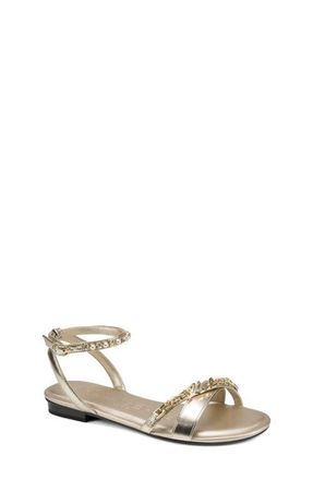 Karl Lagerfeld Christiano Ankle Strap Sandal in White Gold at Nordstrom, Size 5.5