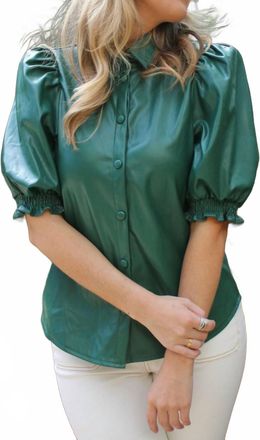 Entro Eleanor Blouse In Hunter Green