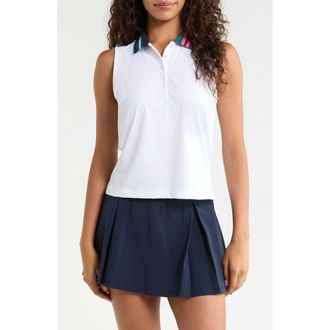 G/Fore Sleeveless Golf Polo in Snow at Nordstrom, Size X-Large