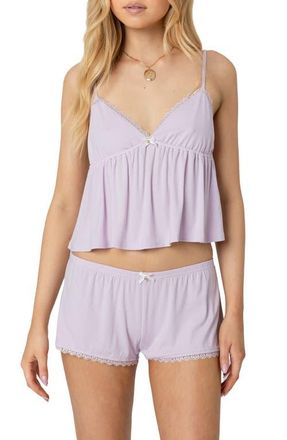 Edikted Buffy Crop Babydoll Camisole in Lilac at Nordstrom, Size X-Large