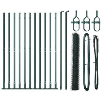 Berkfield Home Hexagon Fence Green 0.8x25 m Steel