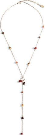 Mango Stone Bead Y Necklace in Gold at Nordstrom