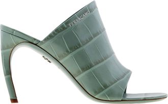 Ferragamo Ferragamo Brina Croc-Embossed Mule Sandals