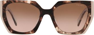 Prada 55mm Gradient Rectangular Sunglasses in Beige Tort at Nordstrom