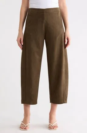 Max Studio Faux Suede Barrel Pants in Loden at Nordstrom Rack, Size X-Small
