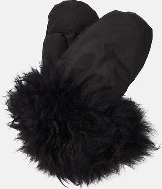 Yves Salomon Down shearling-trimmed mittens