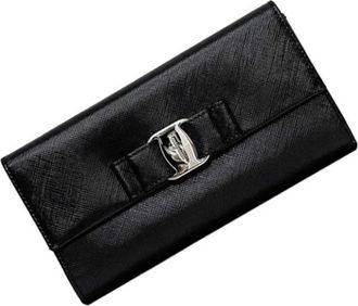 Ferragamo Tweedehands leren portemonnees - Dames - Vintage Accessoires - Zwart - ONE Size - Vintage