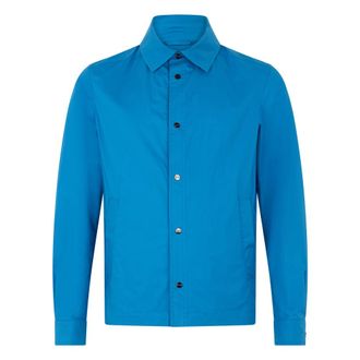 Herno Light Jackets, male, Blue, Size: M Field Jacket In Light Cotton Stretch