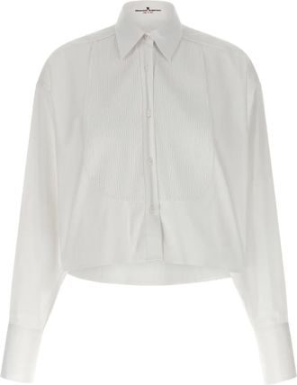 Ermanno Scervino Plastron cotton shirt - White