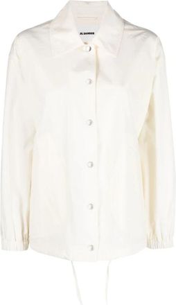Jil Sander Shirt met geprint logo - Dames - Overhemden - Beige - 3XS - Katoen - Overhemden