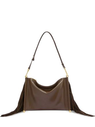 Furla XL suede fringing shoulder bag - Brown