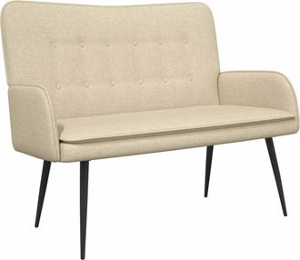 vidaXL Sof&aacute; De 2 Plazas Crema 115 X 61 X 87 Cm Tela Vidaxl