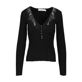 Self Portrait Dames, Truien, Zwart, Maat: M Viscose