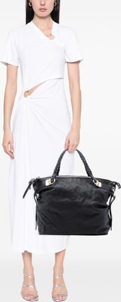 Gucci Tweedehands Grote Leren Bamboe Bar Tas