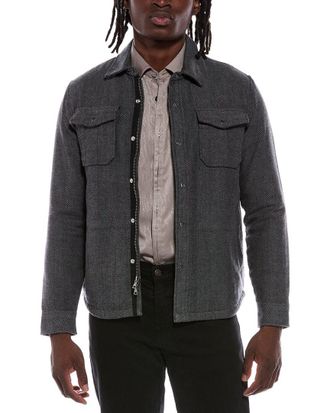 John Varvatos Jameson Herringbone Snap Jacket
