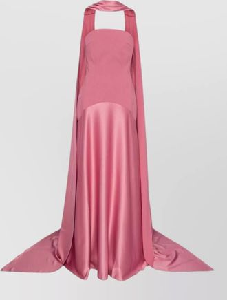 Solace London paneled strapless maxi gown