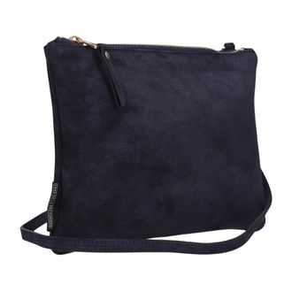 Fred De La Bretoniere Tassen, Dames, Blauw, ONE Size, Leer, Bregje Crossbody Nubuk Leer