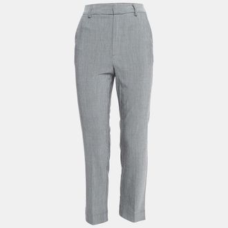 Ganni Ganni Grey Stretch Crepe Formal Trousers