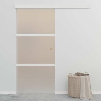 Berkfield Home Sliding Door ESG Glass & Aluminium 90x212 cm Silver