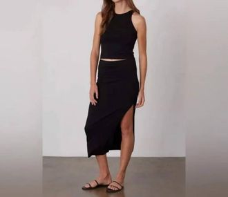 Velvet Ella Midi Skirt In Black