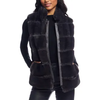 Donna Saylers' Fabulous-Furs Posh Faux Fur Puffer Vest in Charcoal at Nordstrom Rack, Size Small