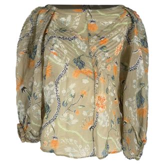 Chlo&eacute; Chlo&eacute; blouse met bloemenprint en ballonmouwen in veelkleurige ramie
