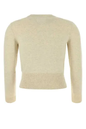 Isabel Marant Logo-Intarsia Cotton Blend Cardigan - Beige