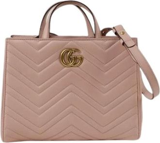 Gucci Pre-owned Handbags, female, Pink, Size: ONE SIZE Pre-owned Leather Handbag