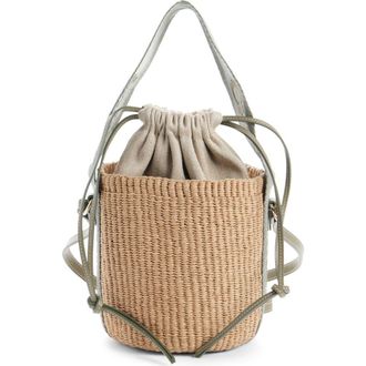 Chlo&eacute; Small Woody Basket Bucket Bag in Aloe Green at Nordstrom