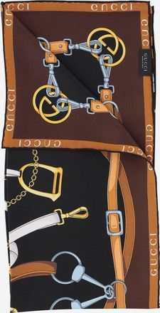 Gucci Womens Scarf Silk Twill Multicolour Scarfs
