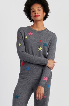 Chinti and Parker Wool Cashmere Star Sweater in Grey at Nordstrom, Size X-Small
