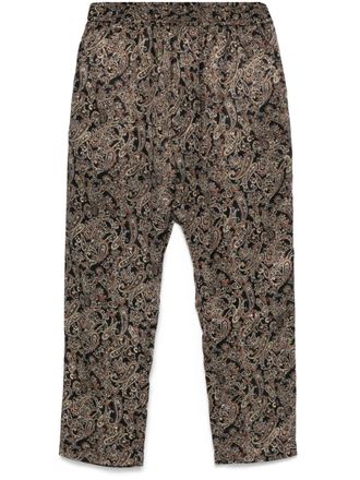 White Mountaineering paisley tapered trousers - Black