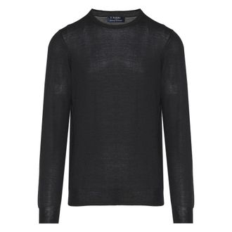 Barba Truien & Vesten, Heren, Zwart, 2Xl, Wol, Luxe Wol Zijde Gebreide Kleding Gemaakt in Italië