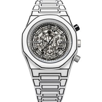 D1 Milano Sketch Skeleton Chronograph Bracelet Watch, 40.5mm in White at Nordstrom