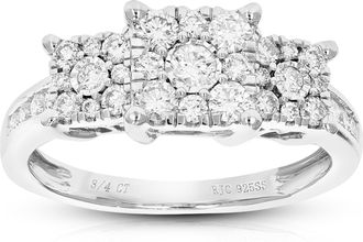 Vir Jewels 3/4 cttw Lab Created Diamond Engagement Ring in Sterling Silver Prong